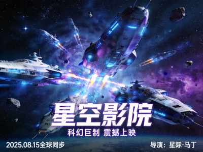星空影院科幻电影海报 - 未来太空舰队高清画面